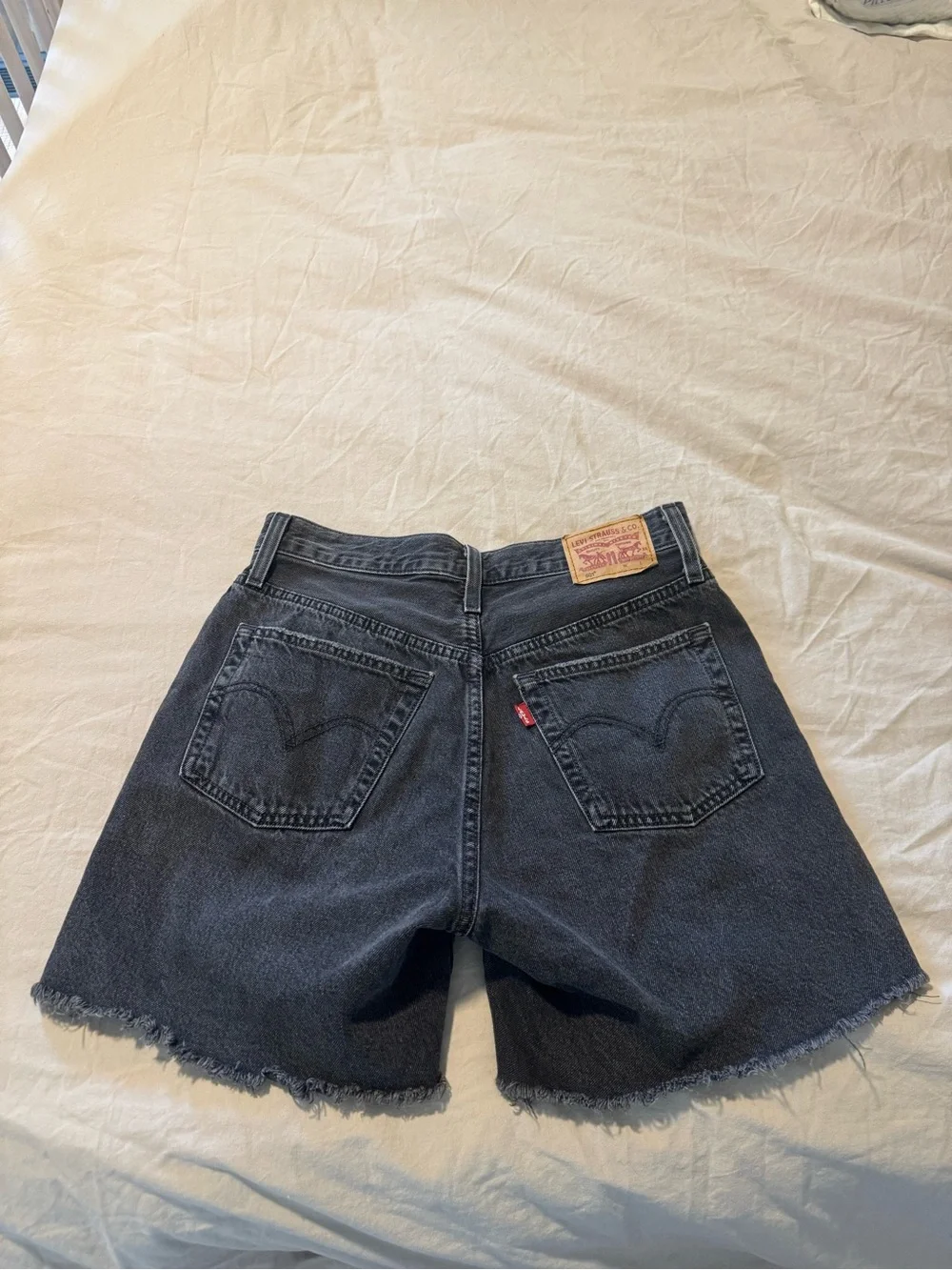 Levi's Black Distressed Denim Shorts